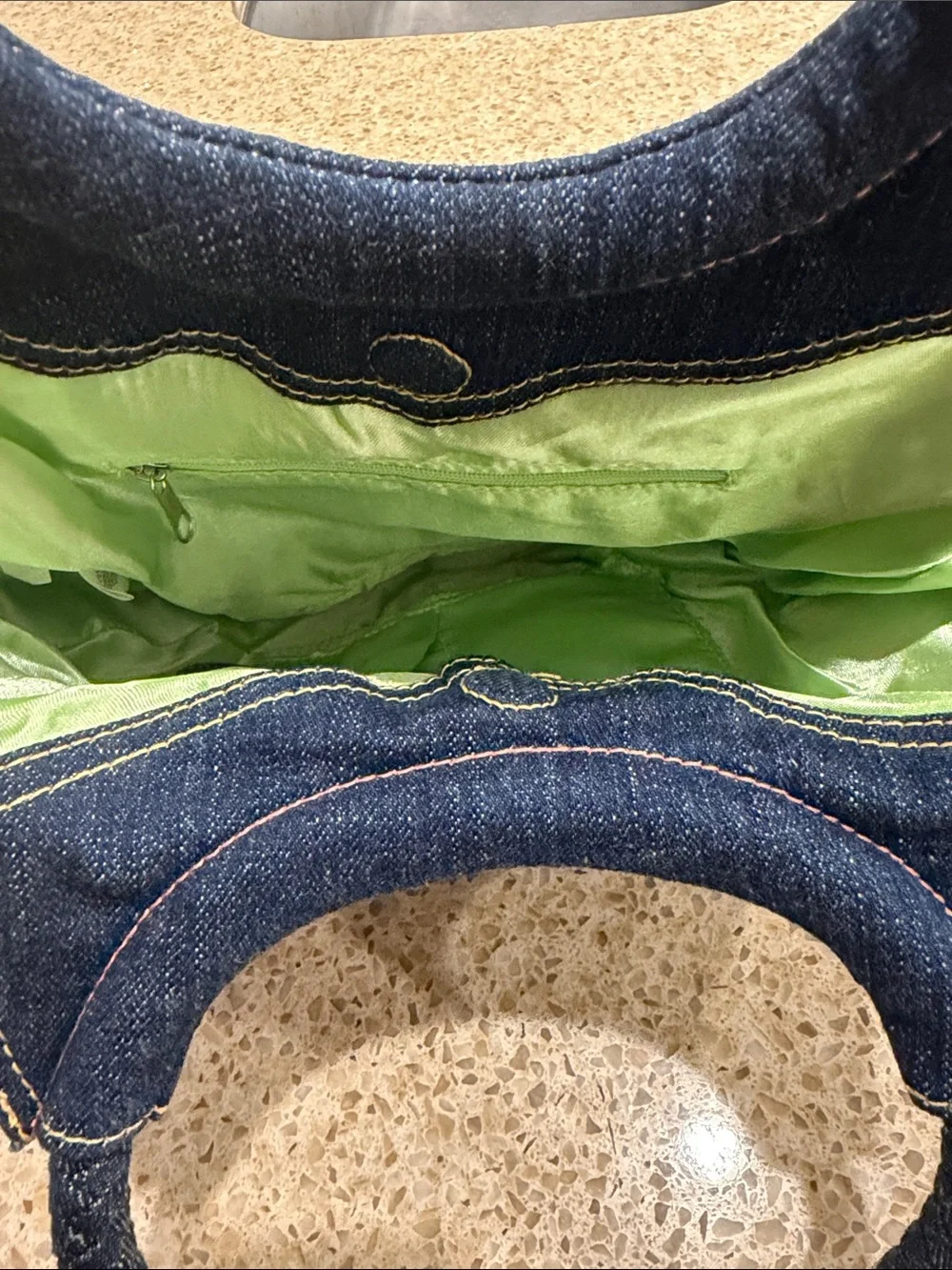 Kids Denim Tinkerbell Glitter Purse in Dark Blue
